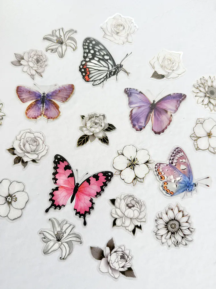 Stickers Florales y Mariposas - 02 1