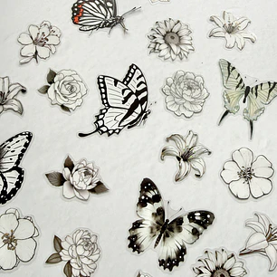 Stickers Florales y Mariposas - 04