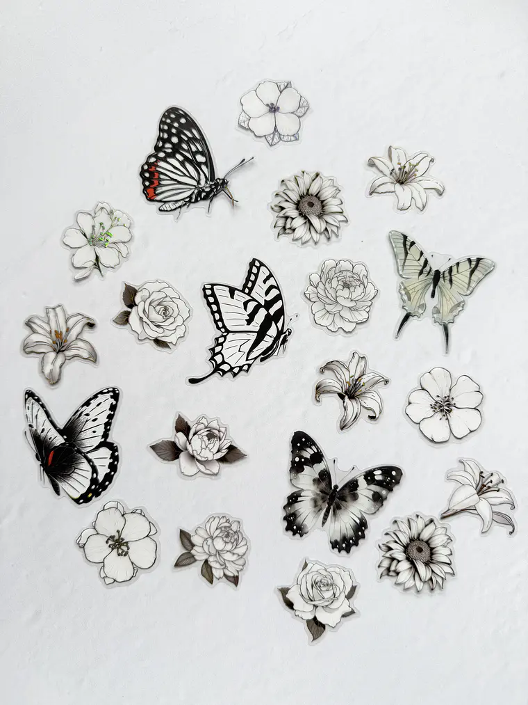 Stickers Florales y Mariposas - 04 2