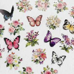 Stickers Florales y Mariposas - 05