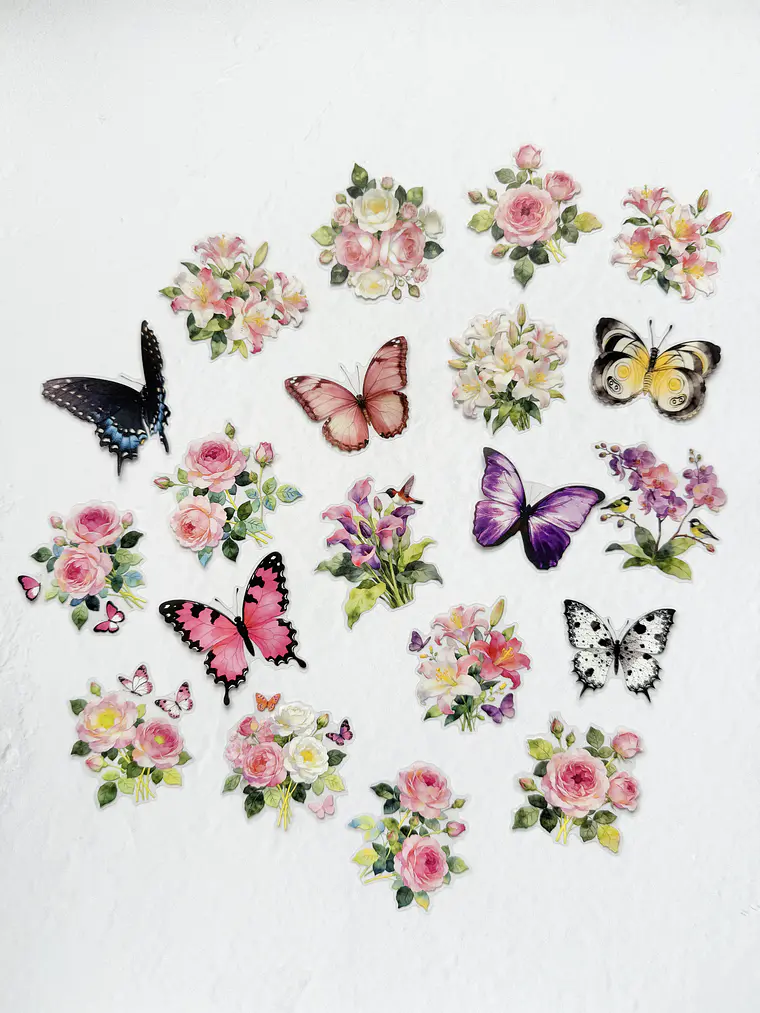Stickers Florales y Mariposas - 05 2