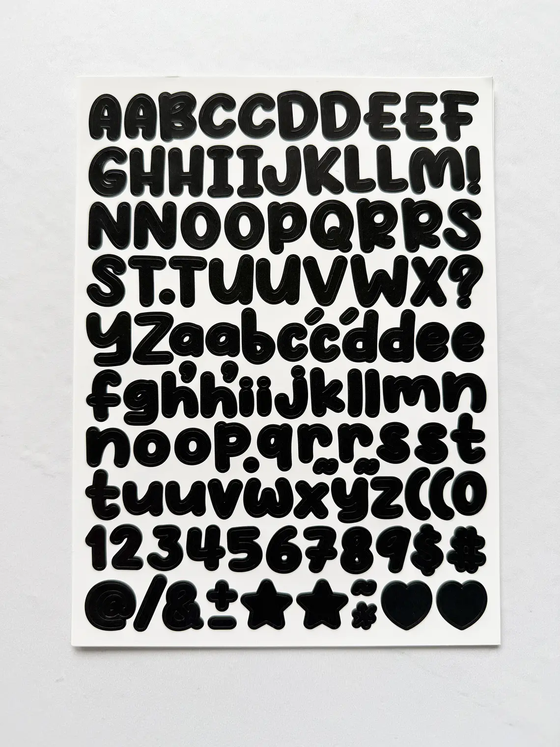 Lámina de Stickers de Letras - Unicolor 15
