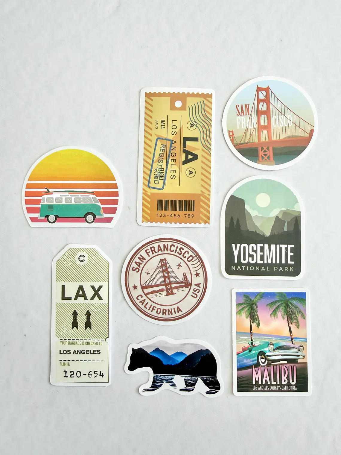 Set Stickers Viaje - California 1
