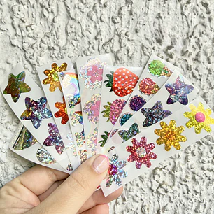 Mix 34 Stickers Holográficos 