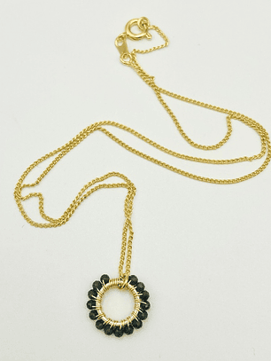 Collar Entorchado Mini Obsidiana