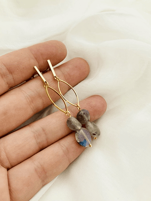 Aretes Ojitos Y Piedra Labradorita