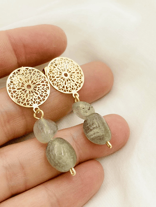 Aretes Mandála Y Piedra Labradorita