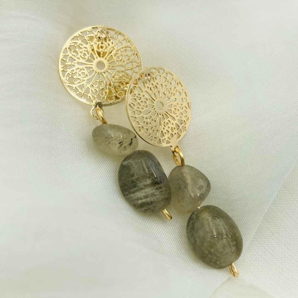 Aretes Mandála Y Piedra Labradorita 1