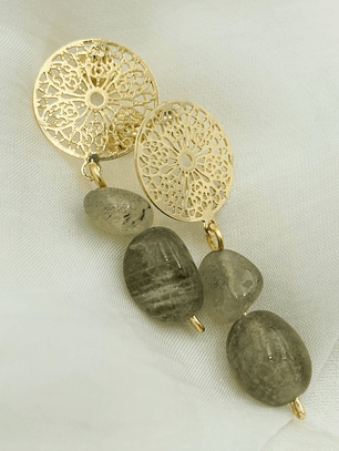 Aretes Mandála Y Piedra Labradorita