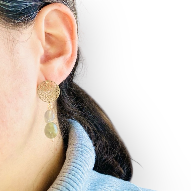 Aretes Mandála Y Piedra Labradorita 3