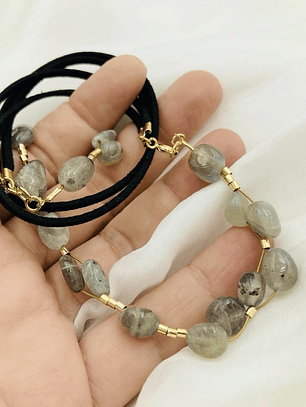 Collar Trenza De Piedras Labradorita