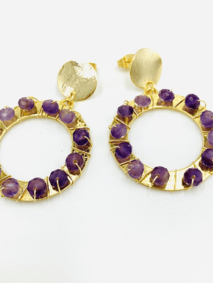 Aretes ¨Rueda Amatista¨