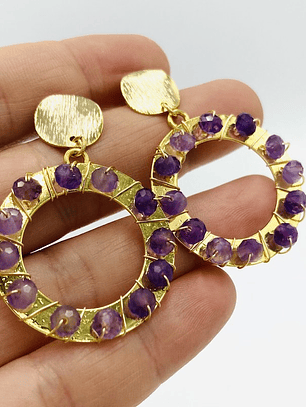 Aretes ¨Rueda Amatista¨