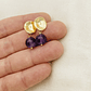 Aretes dorados con piedra Amatista - Miniatura 2