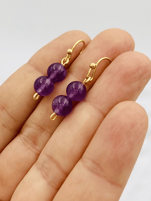 Aretes piedras Amatista colgantes