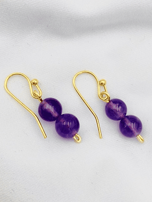 Aretes piedras Amatista colgantes