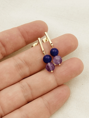 Aretes Amatista dos tonos