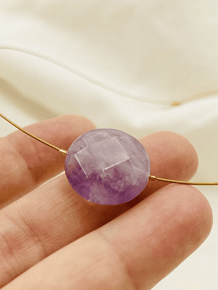 Collar Cuarzo Amatista solitario