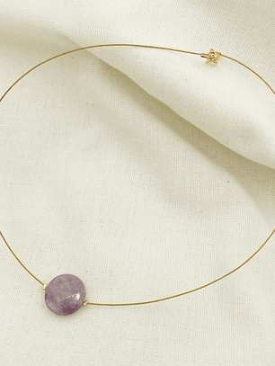 Collar Cuarzo Amatista solitario