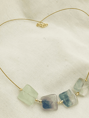 Collar piedras Fluorita cuadradas