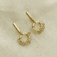 Aretes Tulipán Dorado con Piedras Fluorita - Miniatura 1