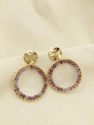 Aretes Sol morado de Amatista