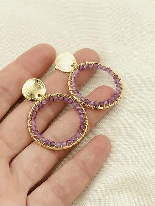 Aretes Sol morado de Amatista