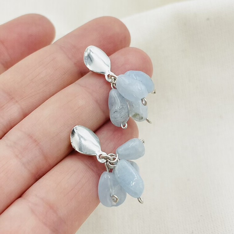 Aretes racimo de Aguamarinas 1