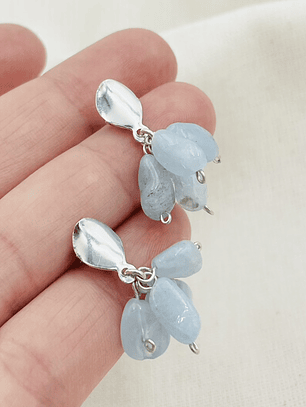 Aretes racimo de Aguamarinas