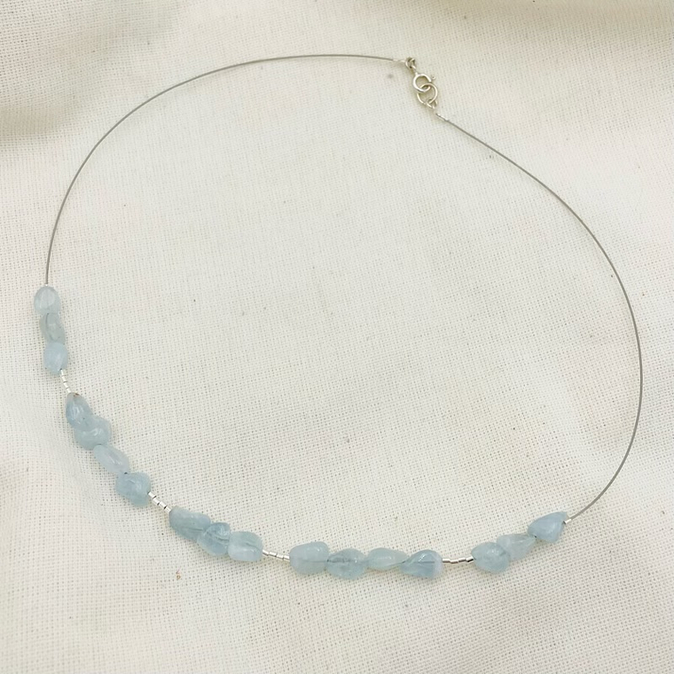 Collar con piedras Aguamarina naturales 1