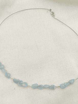Collar con piedras Aguamarina naturales