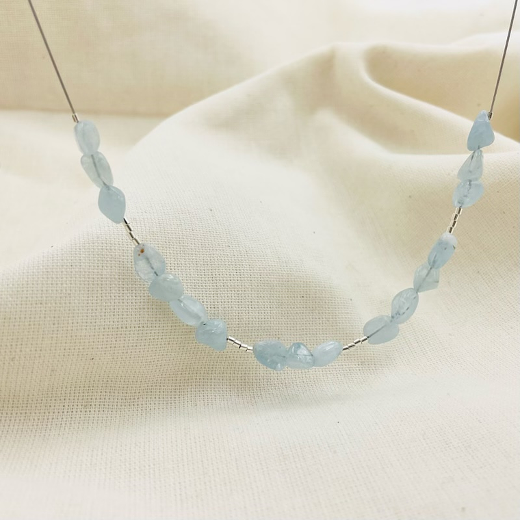 Collar con piedras Aguamarina naturales 2