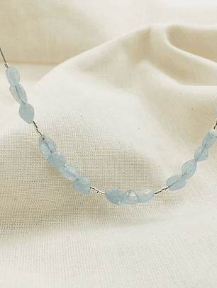 Collar con piedras Aguamarina naturales