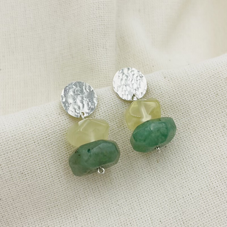 Aretes de plata con piedras naturales 1