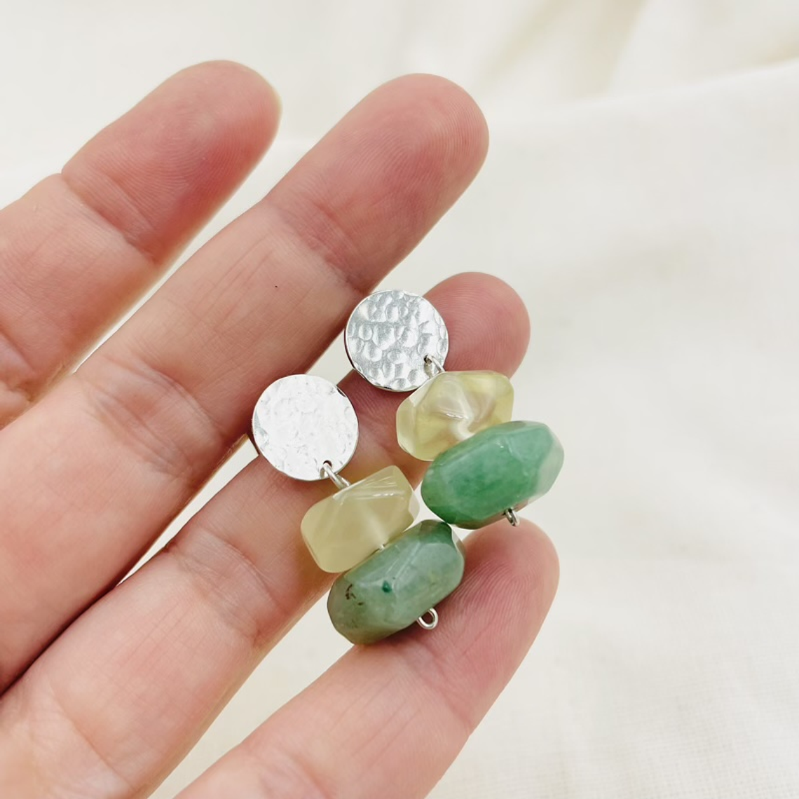 Aretes de plata con piedras naturales 2