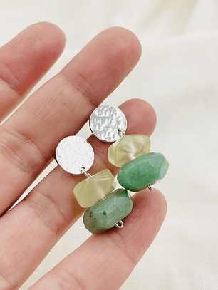 Aretes de plata con piedras naturales