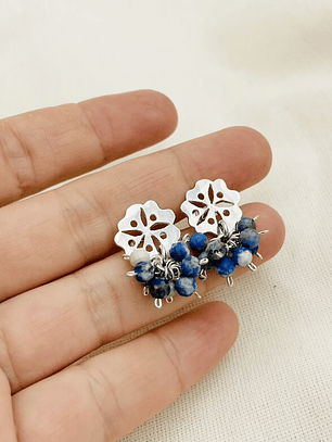 Aretes Botón de Abutilón con piedras