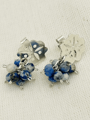 Aretes Botón de Abutilón con piedras