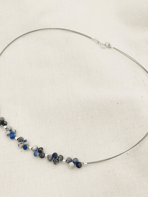 Collar trenza de piedras naturales