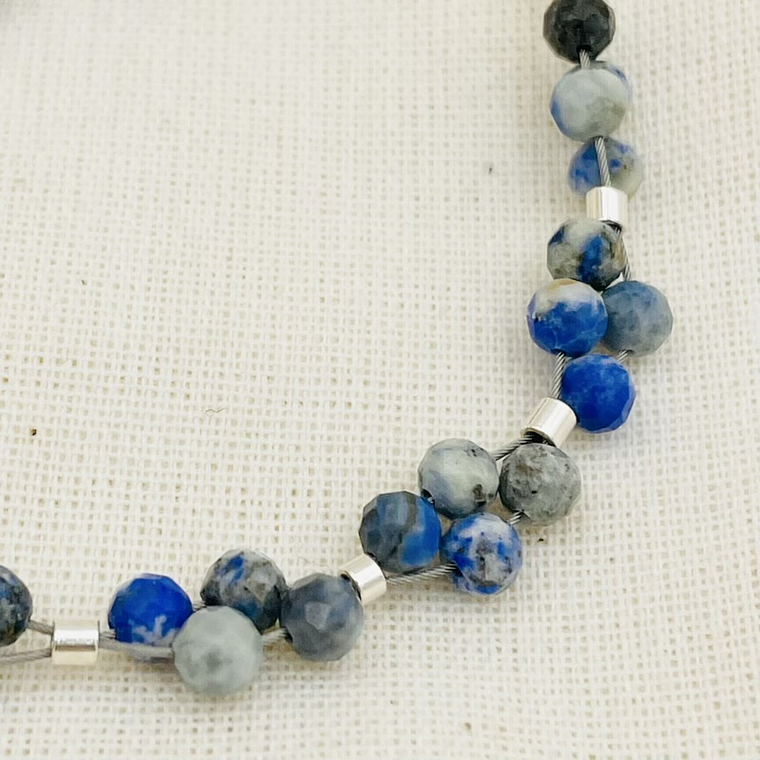 Pulsera trenza de piedras Lapislazuli 2