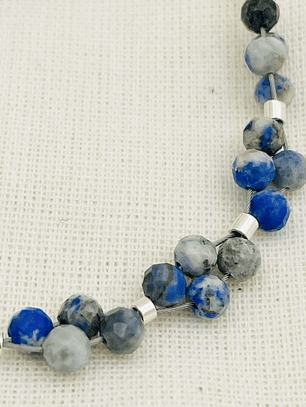Pulsera trenza de piedras Lapislazuli