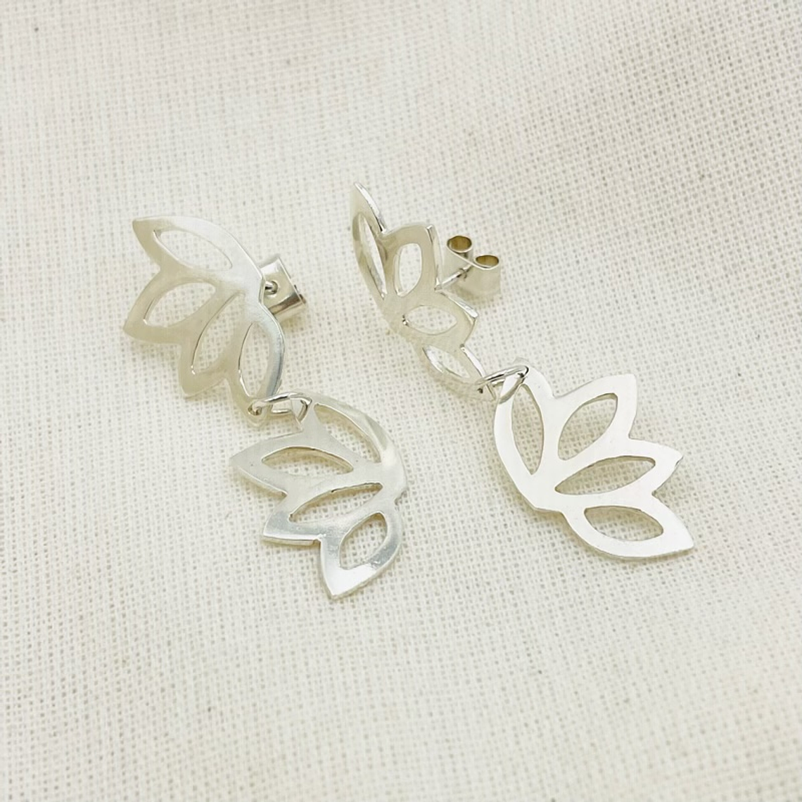 Aretes hojas de Abutilón dobles 3