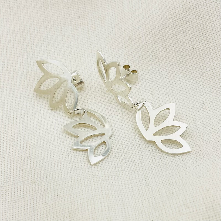 Aretes hojas de Abutilón dobles 3