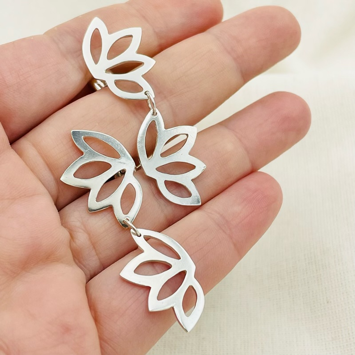 Aretes hojas de Abutilón dobles 2