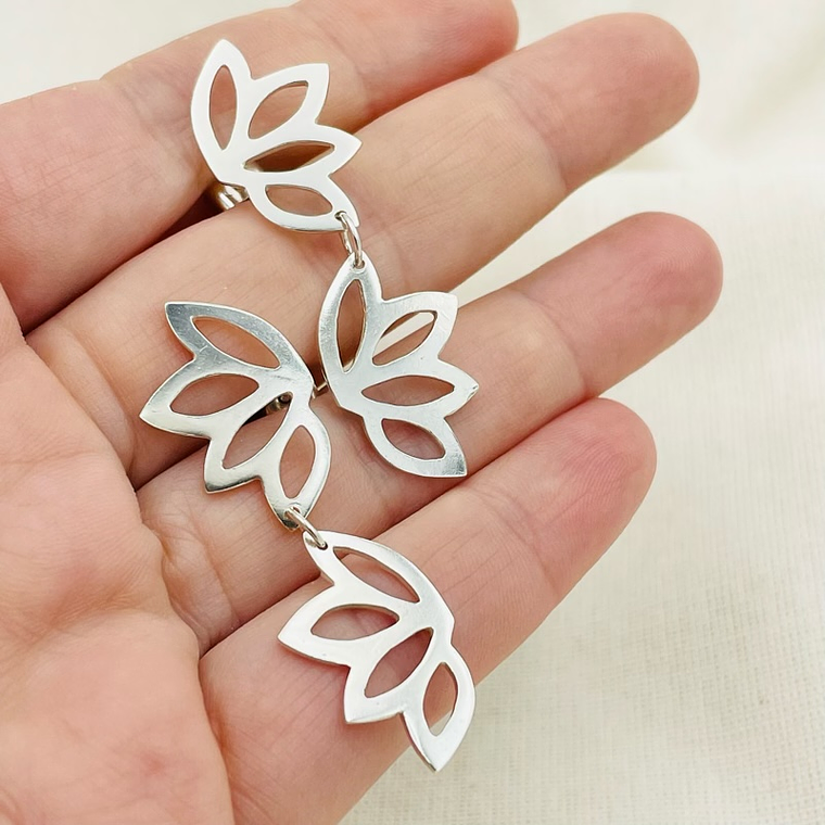 Aretes hojas de Abutilón dobles 2