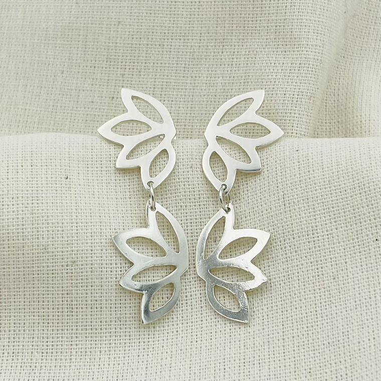 Aretes hojas de Abutilón dobles 1