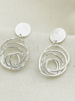 Aretes figuras irregulares de plata