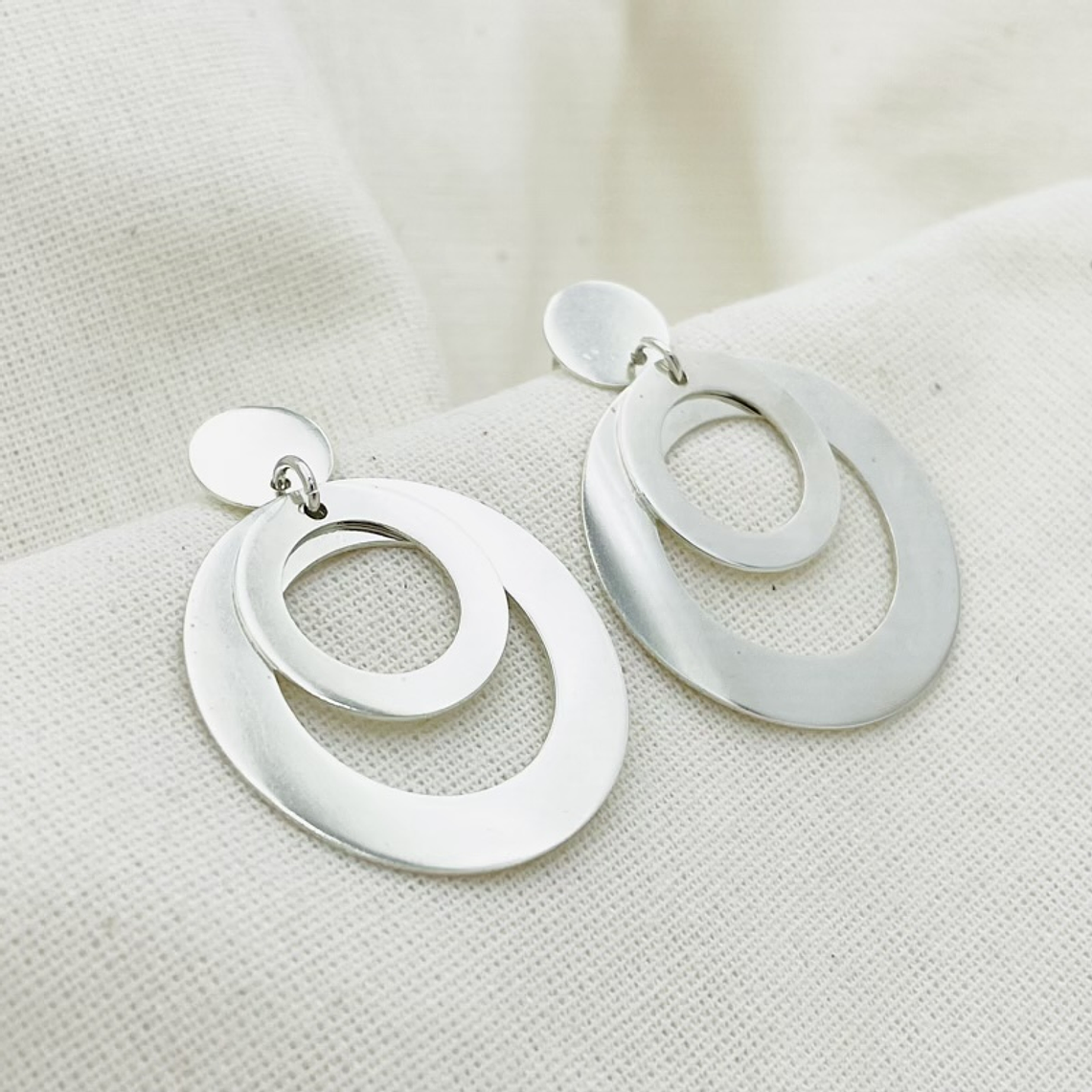 Aretes argollas gruesas de plata 1