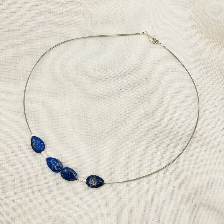Collar gotas de piedra Lapislazuli 1