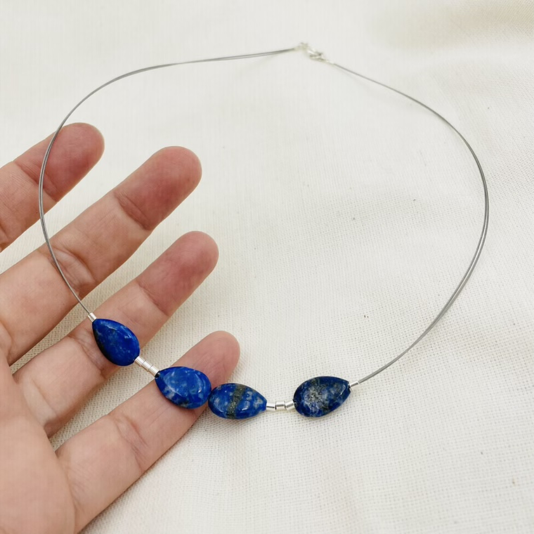 Collar gotas de piedra Lapislazuli 3